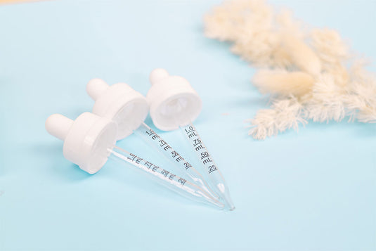 Salt City Connection  .8ML White - Glass Ribbed Graduated Child Resistant and Tamper Evident Dropper