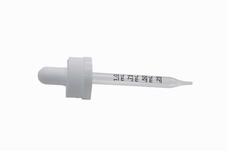 Load image into Gallery viewer, Salt City Connection .8ML White - Glass Ribbed Graduated Child Resistant and Tamper Evident Dropper
