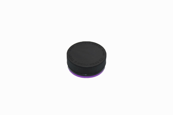 Salt City Connection  53/CRTE Black Purple Band - Child Resistant and Tamper Evident Ribbed PE Lined Closure